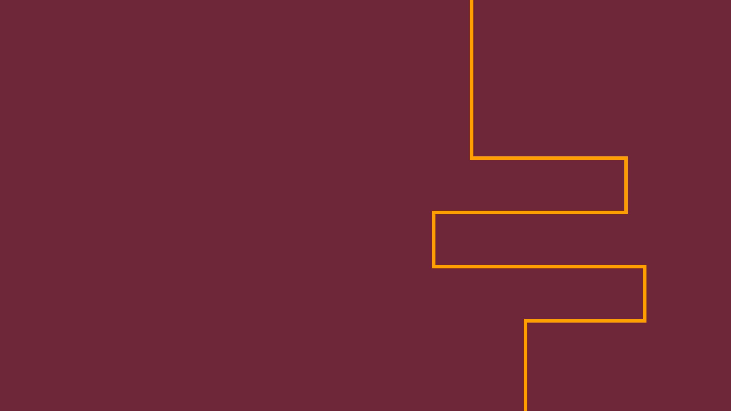 A maroon background with an light yellow-orange line or timeline tracing it's way down the right-hand side. The line turns one way and then another at right angles before flowing downwards again.